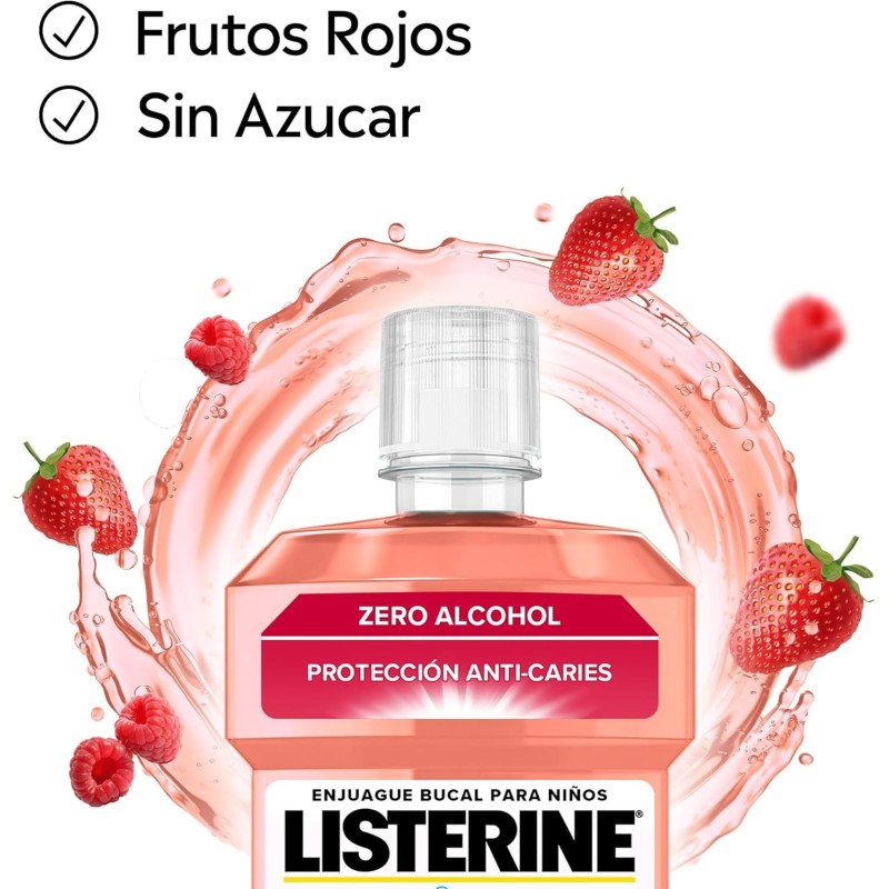 Listerine Kids Mouthwash 500 ml, Ages 6+, 0% Alcohol, 95%+