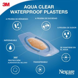 Nexcare Aqua Clear Waterproof Apósitos 14 Unidades