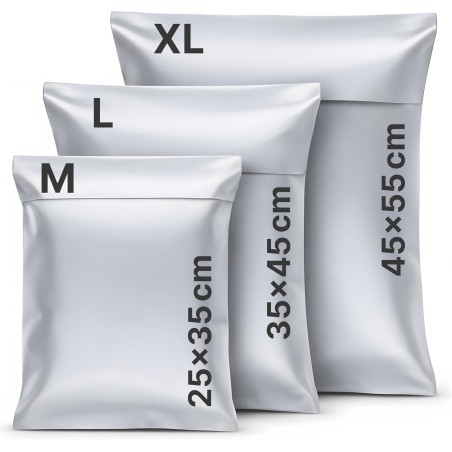 LIPOLABA® Pack de 30 bolsas para envíos 10M, 10L, 10XL | Sobres de envío para ro