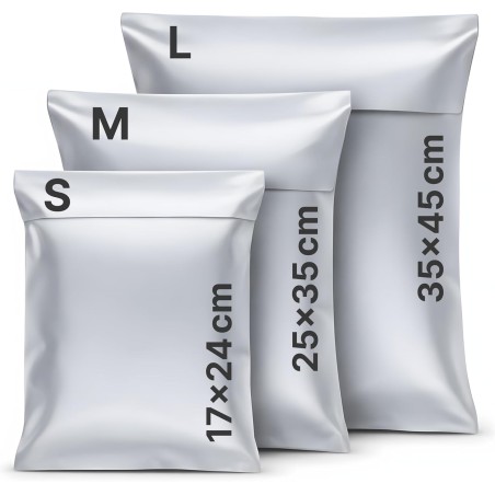 LIPOLABA® Pack de 30 bolsas para envíos 10S, 10M, 10L | Sobres de envío para rop