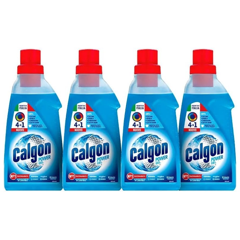 Calgon Power Gel 4 en 1, 8 paquetes de 750 ml de antical para lavadoras, aditivo