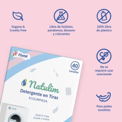 Detergente en Tiras Lavadora 40 Lavados Natulim Eco