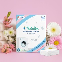 Natulim - Detergente en Tiras para Lavadora - 40 Lavados - Fragancia Floral