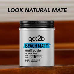 Got2b - Cera fijadora Beach Matt, Con efecto mate, Fijación media, No es pegajos